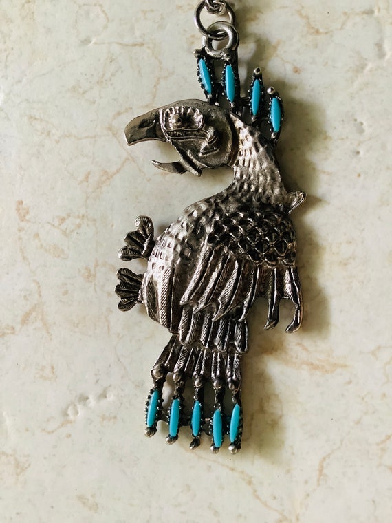 Vintage Phoenix / Eagle Bird Pendant Necklace / N… - image 8