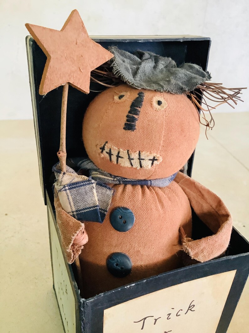 Halloween Jack in the Box, Folk Art Halloween Decoration, Halloween