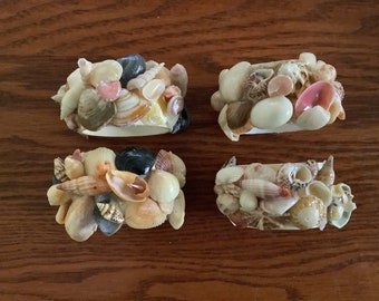 Seashell Napkin Holders / Beach House Decor / Shell Lovers / Dining / Set of 4