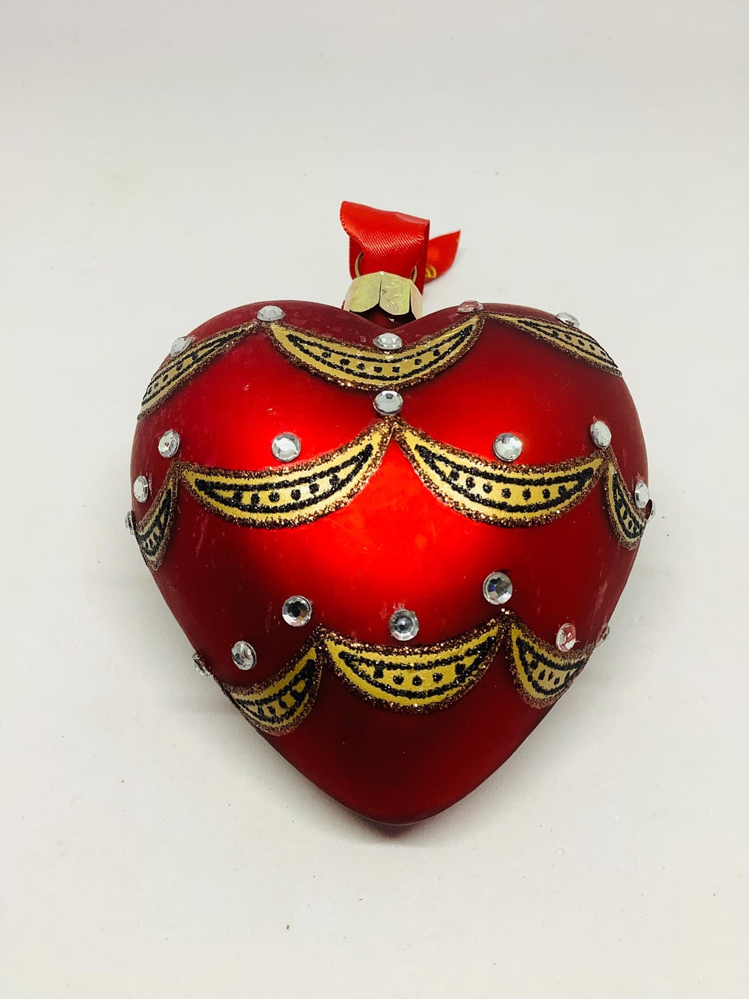 Vintage Holiday Heirloom Waterford Glass Red Heart / Valentine Heart ...