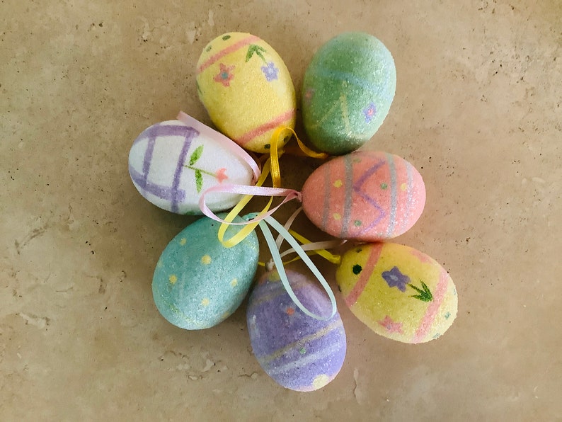 Set of 7 Crystal Glitter Easter Egg Ornaments / Easter Etsy