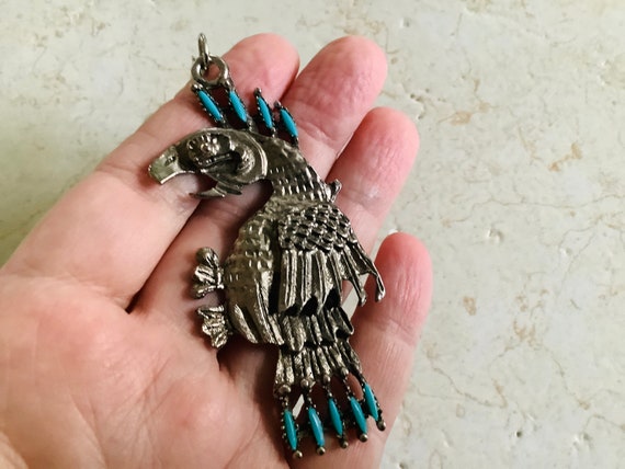 Vintage Phoenix / Eagle Bird Pendant Necklace / N… - image 2