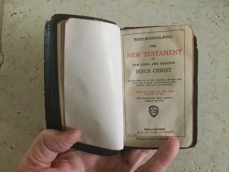 Antique A.J. Holman WWII Pocket Bible / Holman Pronouncing Red Etsy