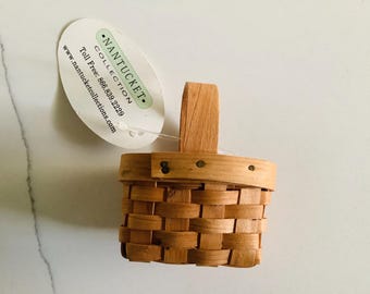 Nantucket Collection Miniature Hand Woven Maple Basket, Easter Decoration