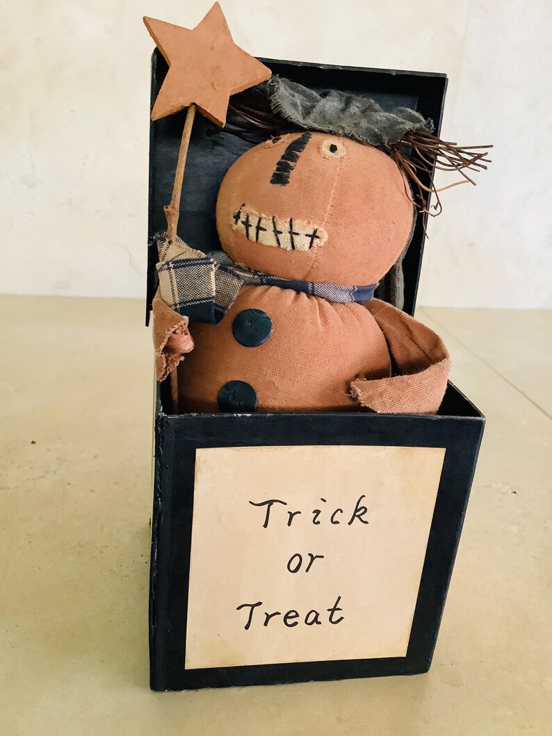 Halloween Jack in the Box, Folk Art Halloween Decoration, Halloween