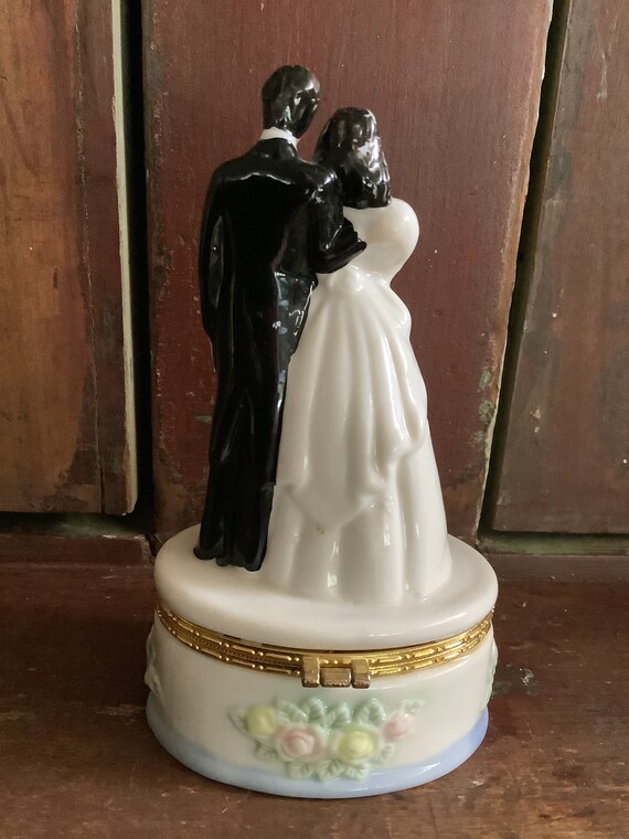 Hand Painted Porcelain Bride and Groom Limoge Lik… - image 5