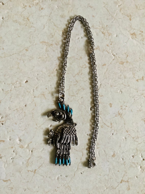 Vintage Phoenix / Eagle Bird Pendant Necklace / N… - image 6
