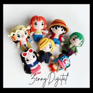 Pirate Amigurumi Crochet Pattern Bundle – 7 Anime Designs (PDF Download)