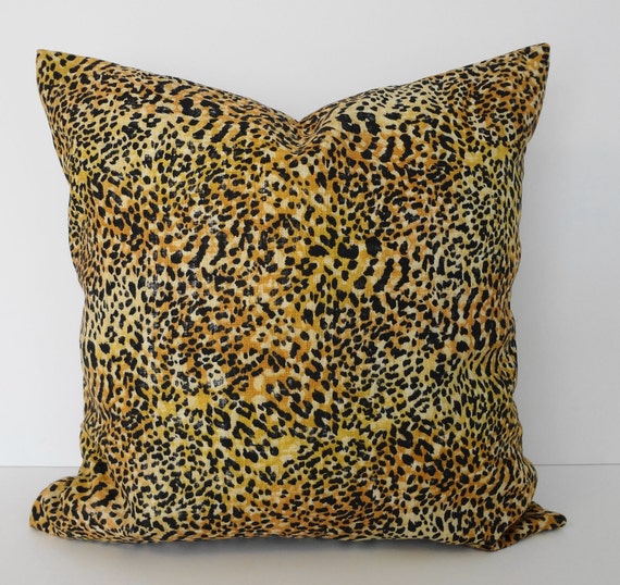 Cheetah Leopard Print Decorative Pillow Cover Black And Etsy
