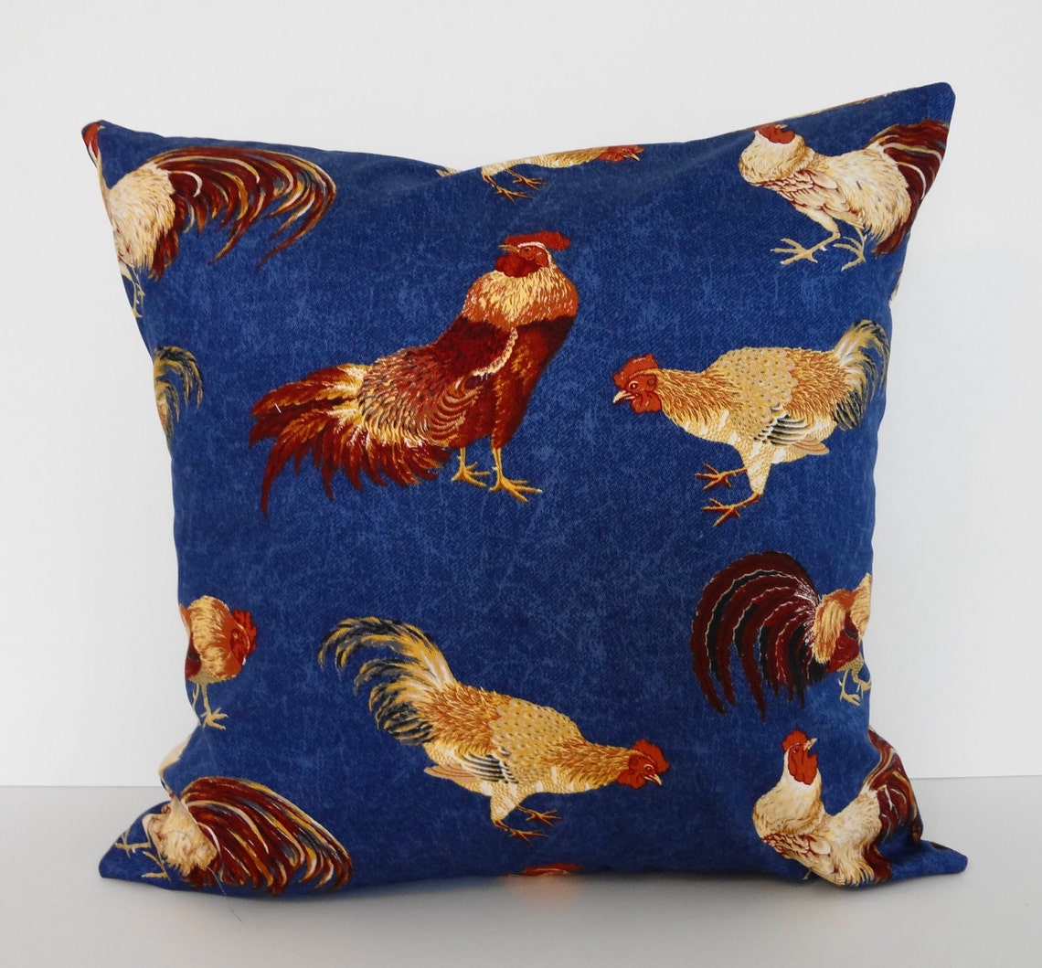 Rooster and Hen Decorative Pillow Cover Throw Pillow Cover Etsy