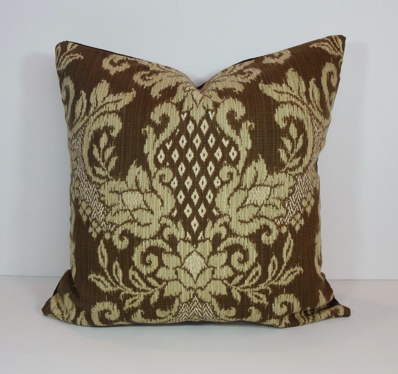 IKAT Decorative Pillow Cover, Brown, Gold Cushion Cover, 20 X 20 Etsy