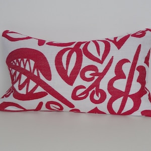 Magenta Chenille Decorative Pillow Cover, Raspberry Lumbar Pillow Cushion, Hot Pink,  12 x 20