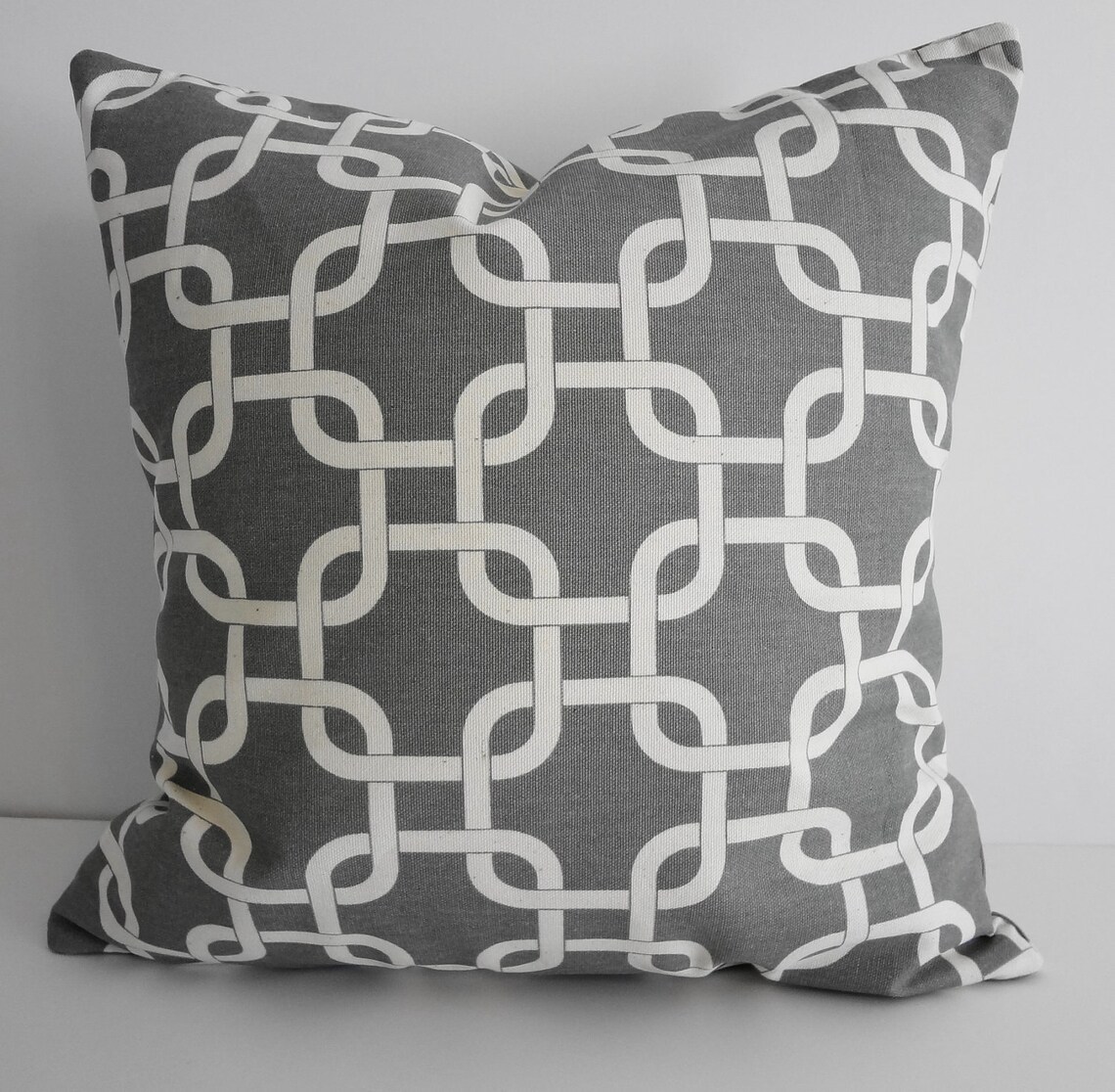 Grey Geometric Trellis Decorative Pillow Cover, Throw Pillow Cover
