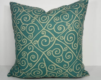 Aqua Blue Pillow Cover,  Blue Throw Decorative Pillow Cushion, 20 x 20