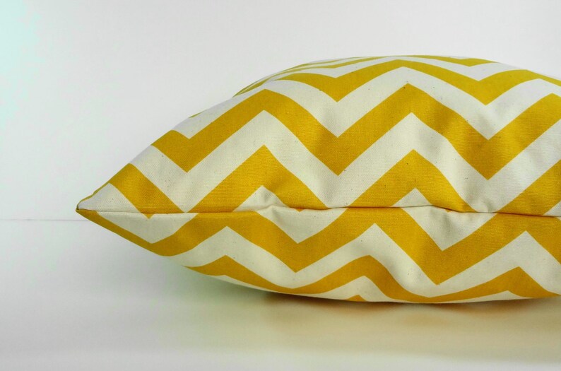 Yellow Chevron Decorative Pillow Cover Corn Yellow Pillow Etsy