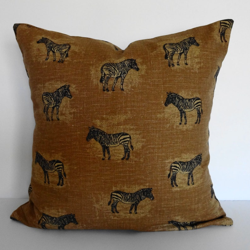 Zebra Decorative Throw Pillow Cover Waverly Fabrics Zebra Etsy