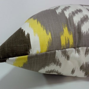 IKAT Batavia Decorative Pillow Cover, Robert Allen Citrine Yellow Pillow Cushion Cover, Dwell Studio, 20 x 20 image 2