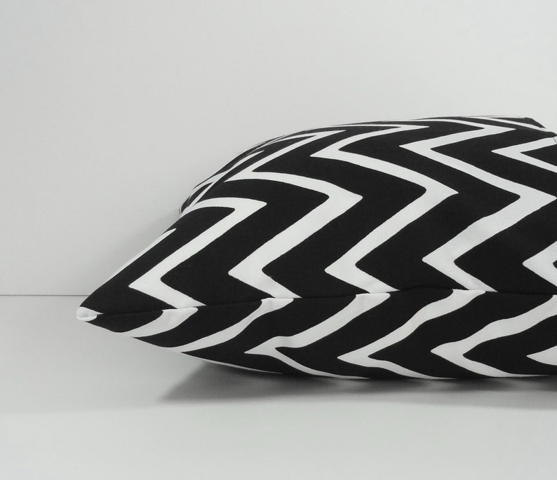 Chevron Black and White Designer Pillow Cover Throw Pillow Etsy