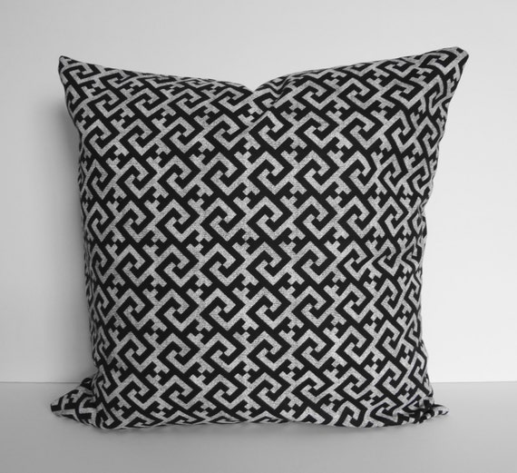 Pattern Greek Key Decorative Pillows Velvet With Greek Key Trim