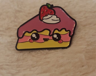 Strawberry Cake Slice Soft Enamel Pin