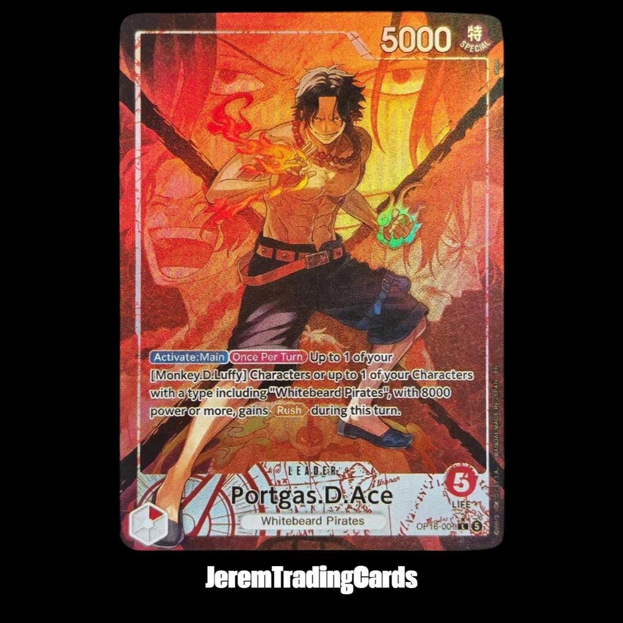 リーダーカード One Piece Leader Portgas.d.ace OP16-001 – Custom Proxy Anime
