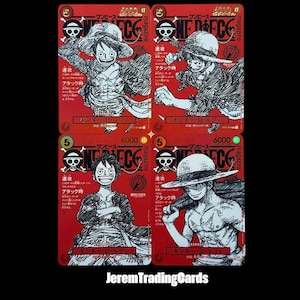 One Piece Luffy ST21-014 Prom Jump Magazine – Set van 4 aangepaste proxykaarten Anime Trading Card JP