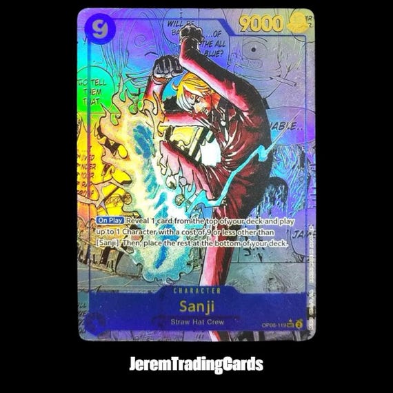 One Piece Manga Sanji OP06-119 – Custom Proxy Anime Trading Card