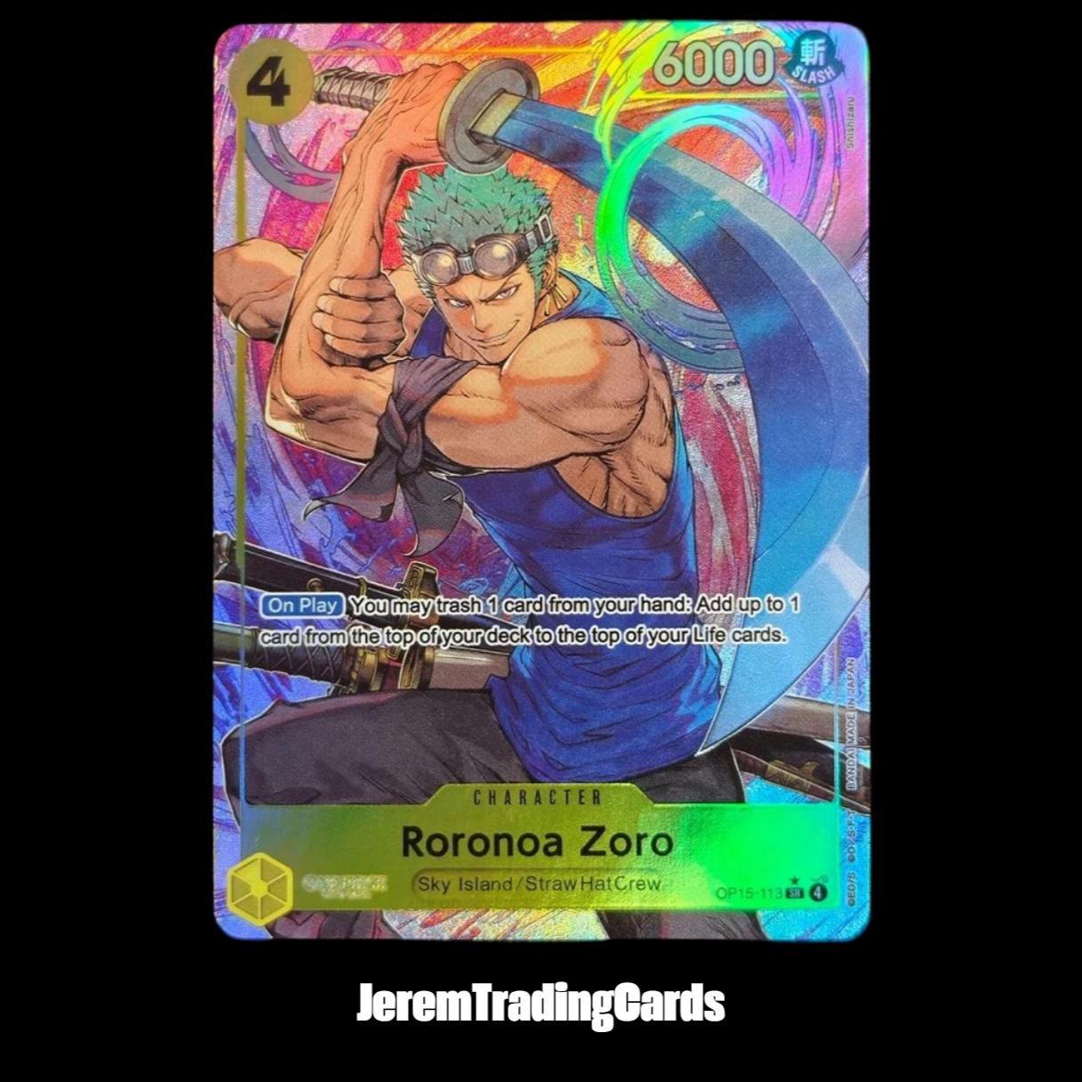 One Piece Roronoa Zoro OP15-113 SR – Custom Proxy Anime Trading