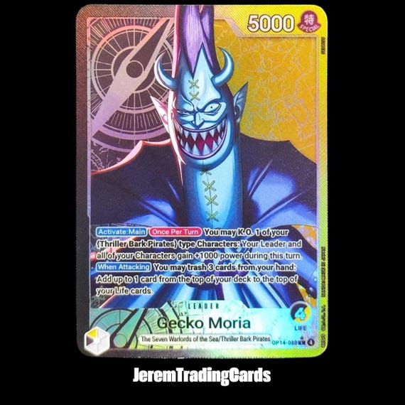 one piece card game gecko moria OP14-080 – Custom Proxy Anime Trading EN Two Legends Gecko Moria (SP) The Seven Warlords of the Sea DON!! (Gecko Moria) One Piece