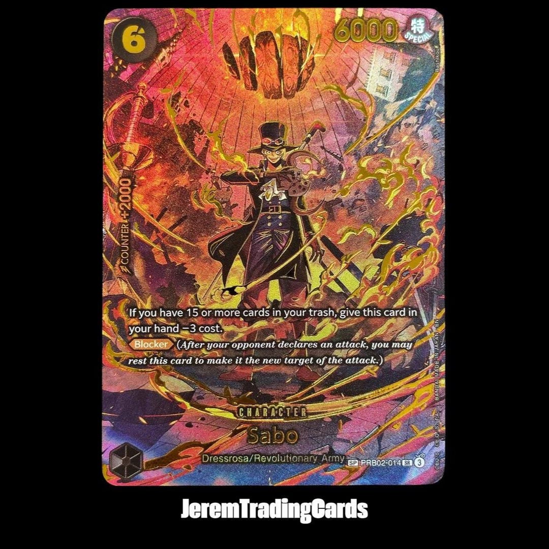 Proxy One One Piece SP Sabo PRB02-014 – Custom Proxy Anime Trading Card - Etsy