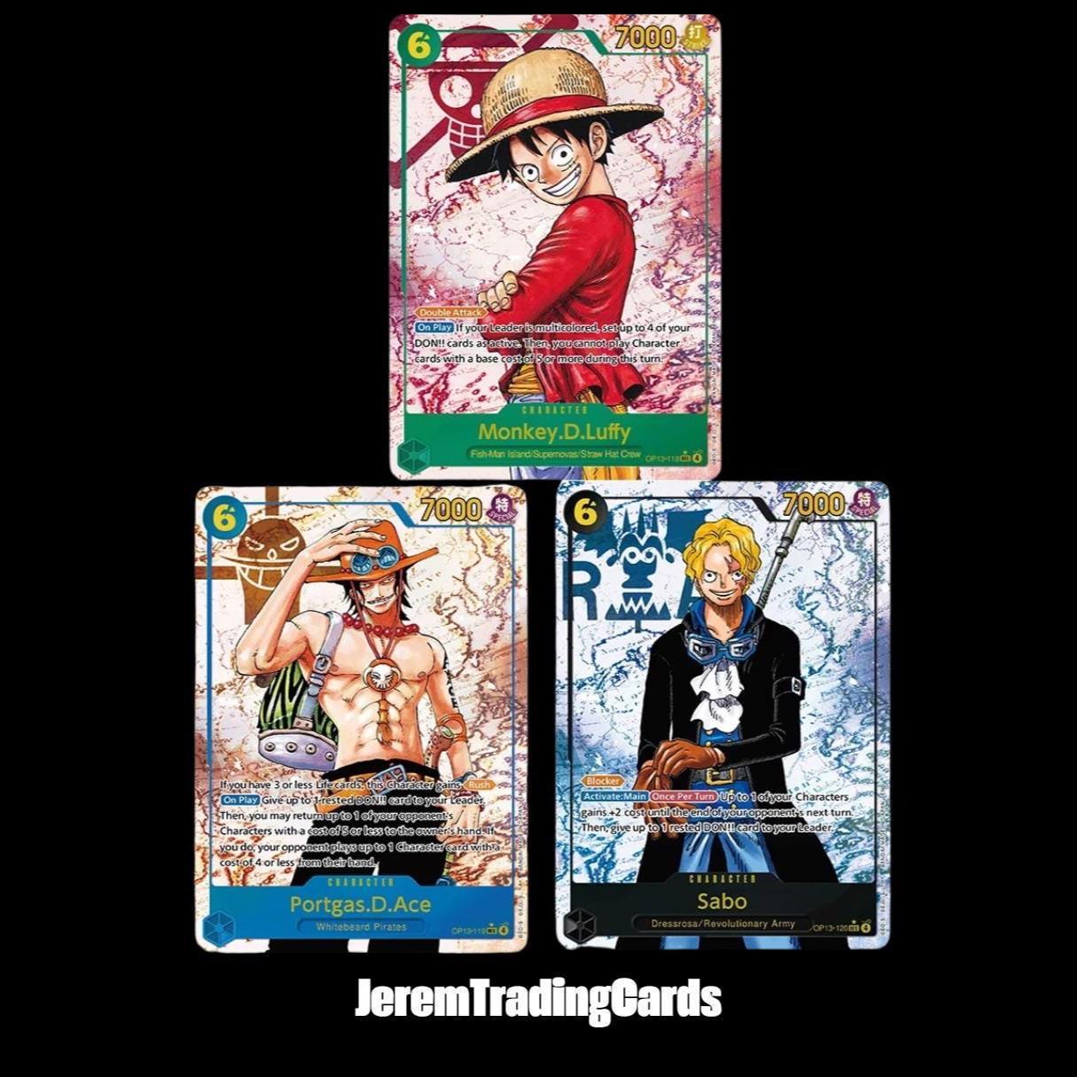 One Piece Ace, Sabo & Luffy SEC V2 OP13 – 3 Custom Proxy Anime