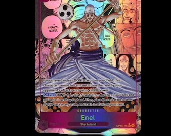 One Piece Manga Enel OP15-118 – Custom Proxy Anime Trading Card