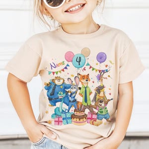Custom Name Zootopia 2 Birthday Shirt, Disney Judy Hopps Nick Wilde Gary De'Snake Birthday Gift, Disneyland Family Tee