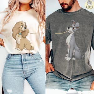 Retro Disney Lady And The Tramp Spaghetti Couple Shirt, Disney Matching Tee, Disneyland Couple Trip Outfits, Gift for Him Her, Best Day Ever