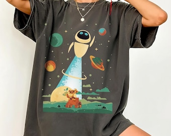 Retro Wall-E and Eve Shirt, Disney Pixar Movie, Vintage Disney Shirt, Disney Trip Shirt, Disneyworld Shirt, Disney Space