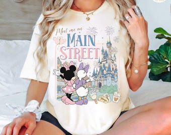 Vintage Minnie and Daisy Meet Me On Main Street Shirts, Disney Besties Tee, Magic Kingdom Castle T-shirt, Disney Girls Trip, Comfort Colors