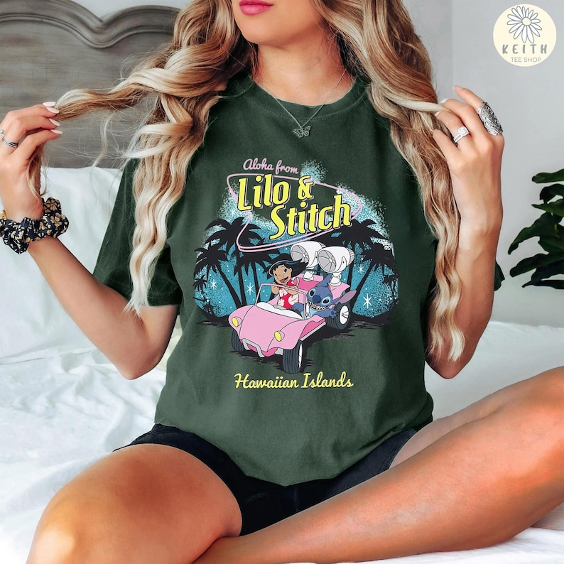Vintage Lilo & Stitch Aloha Summer Shirt, Comfort Colors Tee, Womens Disney Shirt, Stitch Disneyland Trip Outfit image 11