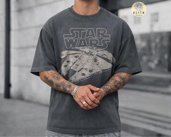 Vintage Starwars Comfort Colors Shirt, Star Wars Disneyland Tee, Galaxy's Edge, Star Wars Millennium Falcon T-shirt, Xmas Gift for Boyfriend