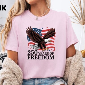 America 250 Shirt, Patriotic Eagle Tee, 1776 2026 Freedom Sweater, Vintage USA Flag Anniversary T-Shirt, Fourth Of July Heritage Pride Top image 2