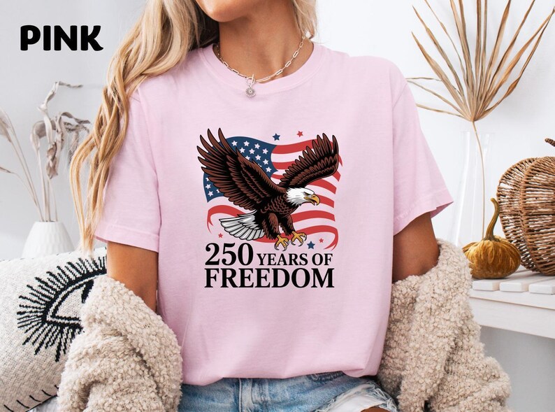 America 250 Shirt, Patriotic Eagle Tee, 1776 2026 Freedom Sweater, Vintage USA Flag Anniversary T-Shirt, Fourth Of July Heritage Pride Top image 2