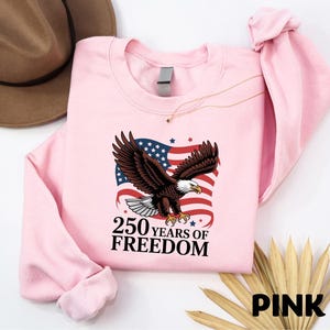 America 250 Shirt, Patriotic Eagle Tee, 1776 2026 Freedom Sweater, Vintage USA Flag Anniversary T-Shirt, Fourth Of July Heritage Pride Top image 3