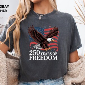 America 250 Shirt, Patriotic Eagle Tee, 1776 2026 Freedom Sweater, Vintage USA Flag Anniversary T-Shirt, Fourth Of July Heritage Pride Top image 5