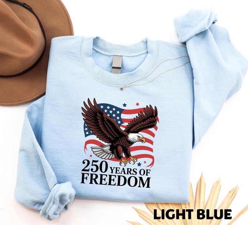 America 250 Shirt, Patriotic Eagle Tee, 1776 2026 Freedom Sweater, Vintage USA Flag Anniversary T-Shirt, Fourth Of July Heritage Pride Top image 4