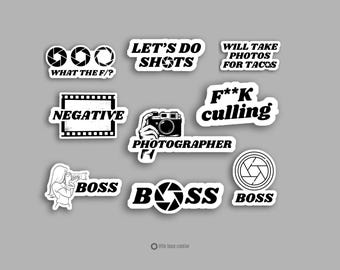 Funny Photographer Stickers – Photography Humor Camera Bag Decals