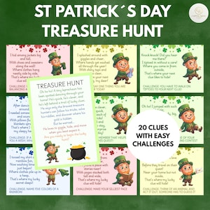 St. Patrick's Day Treasure Hunt – Leprechaun Riddles, Indoor Game