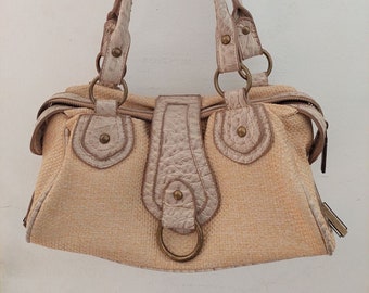 Vintage Y2K Makgio Buckle Shoulder Bag | Beige