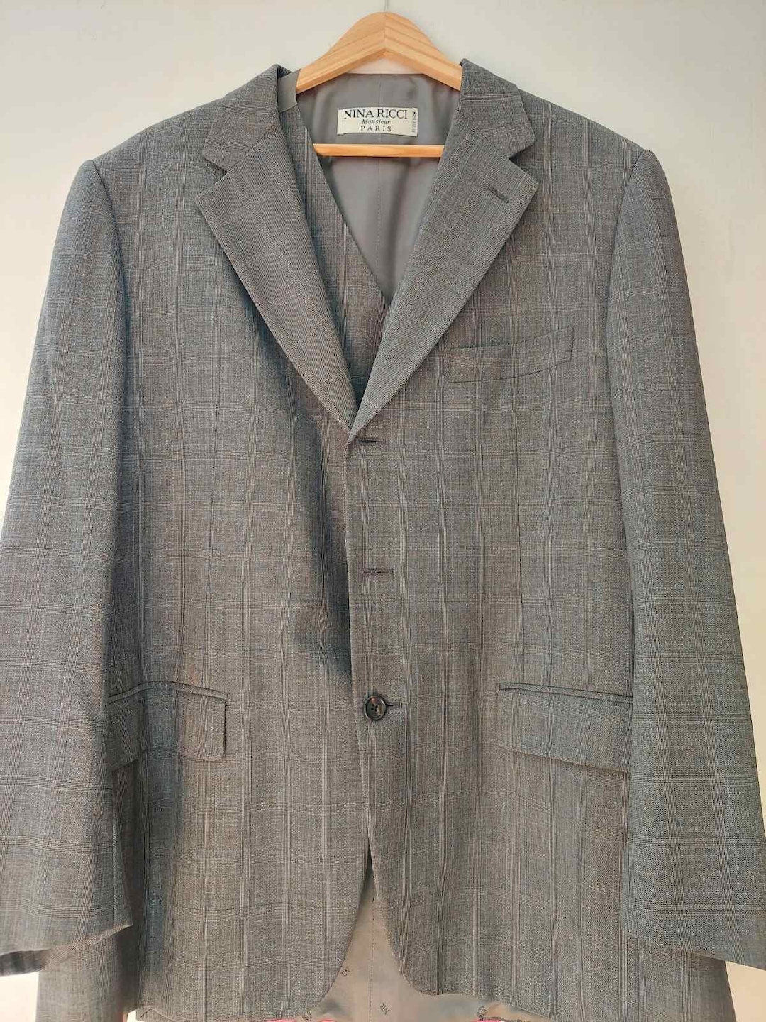 Cravate Homme Vintage Nina Ricci Monsieur Paris-Seoul, Soie Tissée Gros Pois, Largeur 10 Cm