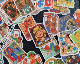 Retro Stickers Lot Fun/Dark Humor Laptop Decals