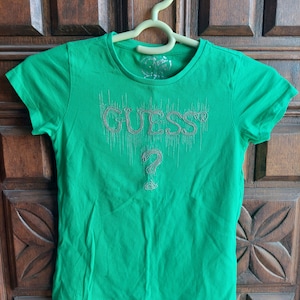 Vintage Green GUESS Y2K Graphic Tee | XXS