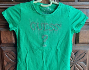 Vintage Green GUESS Y2K Graphic Tee | XXS